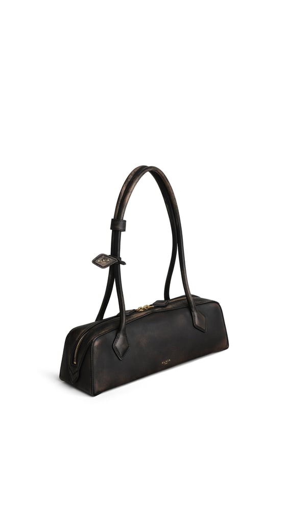 SAC LE TECKEL MEDIUM EN CUIR PATINÉ