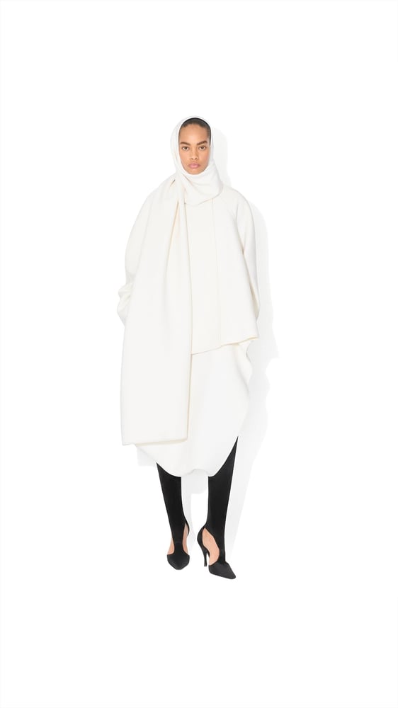MANTEAU-ÉCHARPE EN LAINE