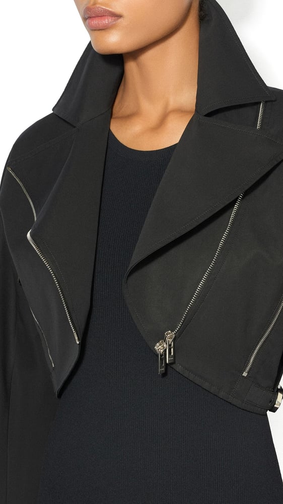 VESTE BIKER EN POPELINE DE COTON