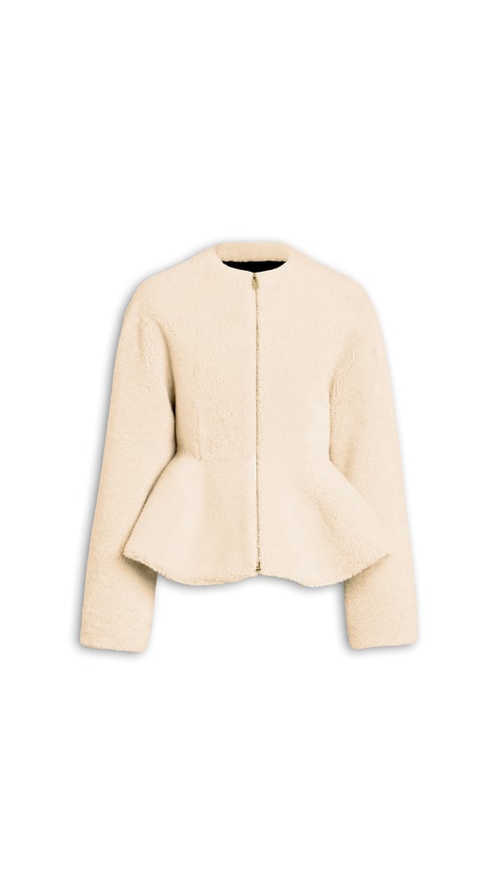 VESTE PÉPLUM EN CUIR