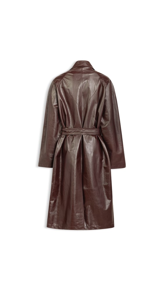 ENSEMBLE MANTEAU ET BRALETTE EN CUIR