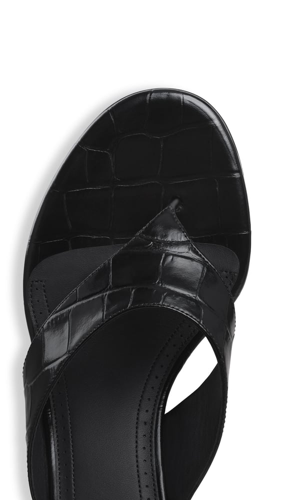 MULES TONG EN CUIR EMBOSSÉ CROCODILE