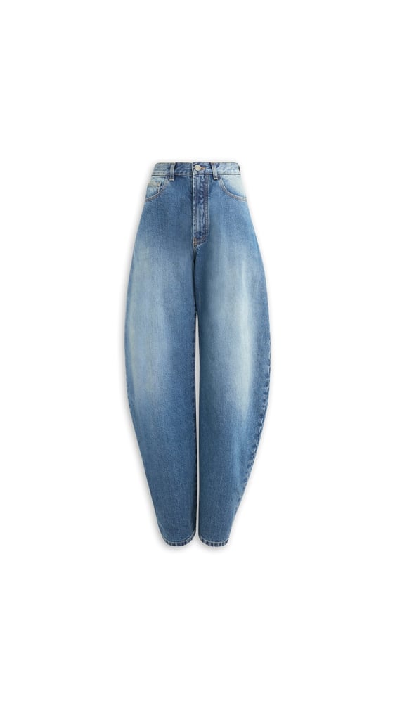 JEAN ROND EN DENIM DÉLAVÉ
