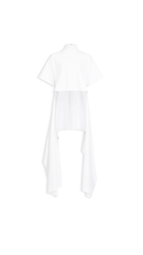 T-SHIRT ASYMÉTRIQUE EN JERSEY DE COTON