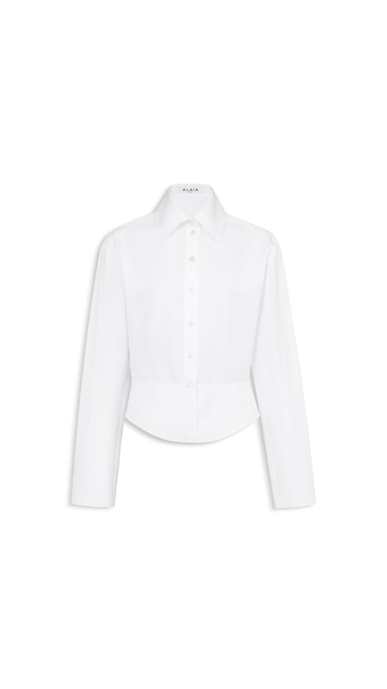 CHEMISE À BASQUE EN POPELINE DE COTON