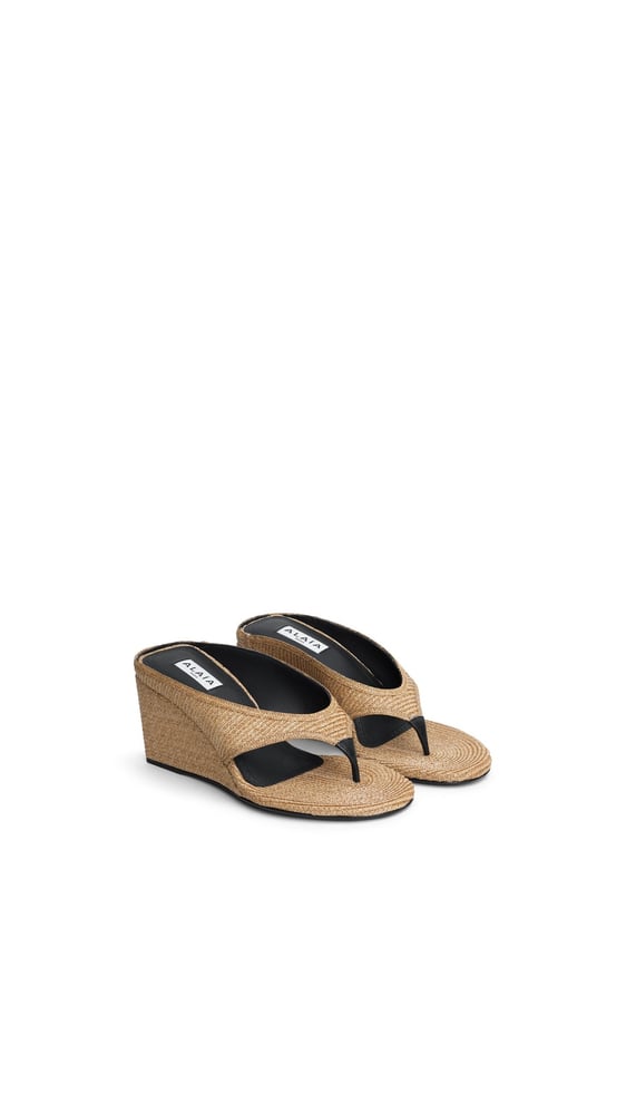 MULES TONG CUBE EN PAILLE TRESSÉE