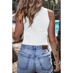 Zip up Ribbed Sleeveless Bodysuit
