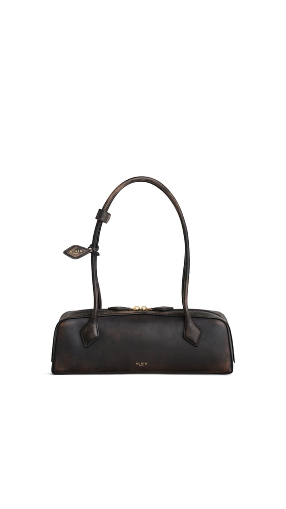 SAC LE TECKEL MEDIUM EN CUIR PATINÉ