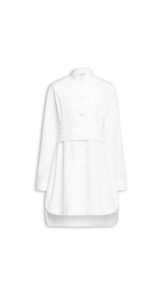 ROBE À PLASTRON EN POPELINE DE COTON