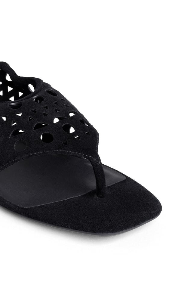 SANDALES TONG VIENNE EN CUIR VELOURS