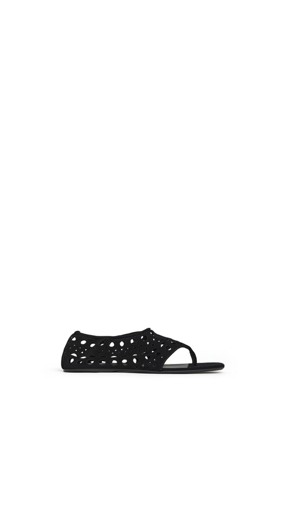 SANDALES TONG VIENNE EN CUIR VELOURS