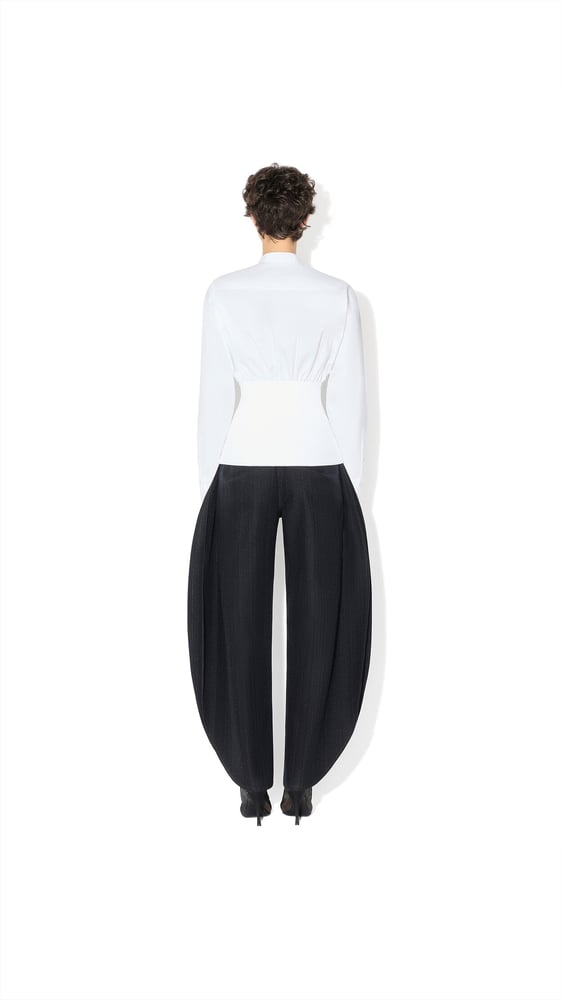 CHEMISE EN POPELINE DE COTON ET MAILLE