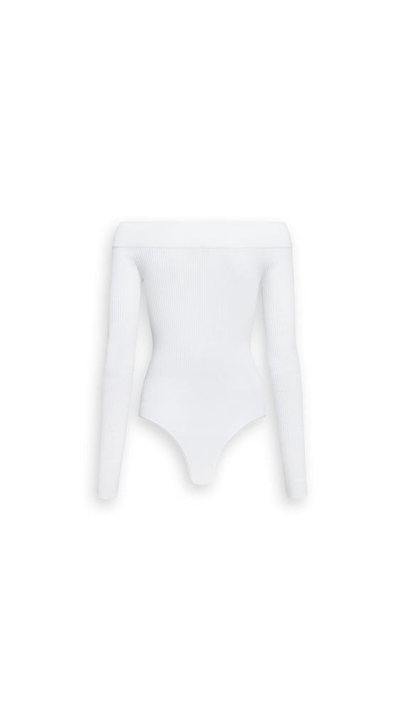 BODY ÉPAULES NUES EN MAILLE CÔTELÉE SCULPTANTE