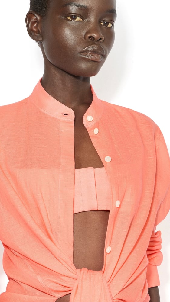 ENSEMBLE CHEMISE EN COTON ET LIN MÉLANGÉ
