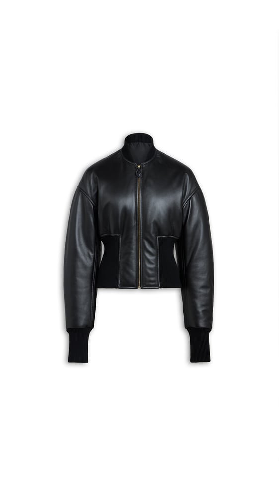 BOMBER CINTRÉ EN CUIR