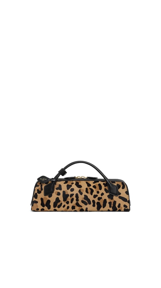 LE TECKEL CLUTCH EN CUIR PONY LÉOPARD