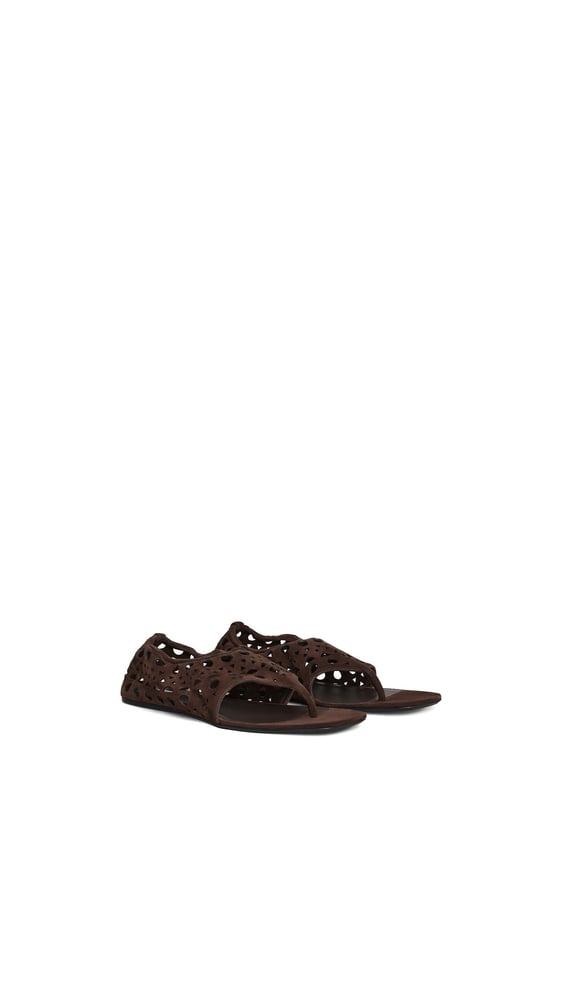 SANDALES TONG VIENNE EN CUIR VELOURS