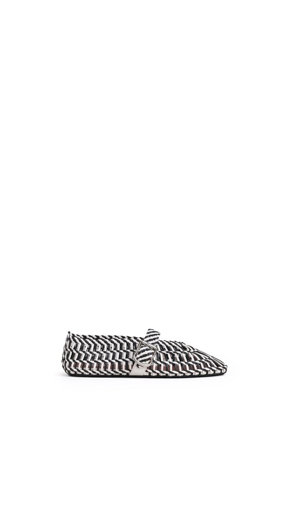 BALLERINES EN CUIR TRESSÉ