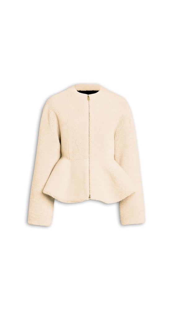 VESTE PÉPLUM EN CUIR