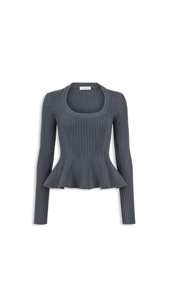 TOP PEPLUM EN MAILLE