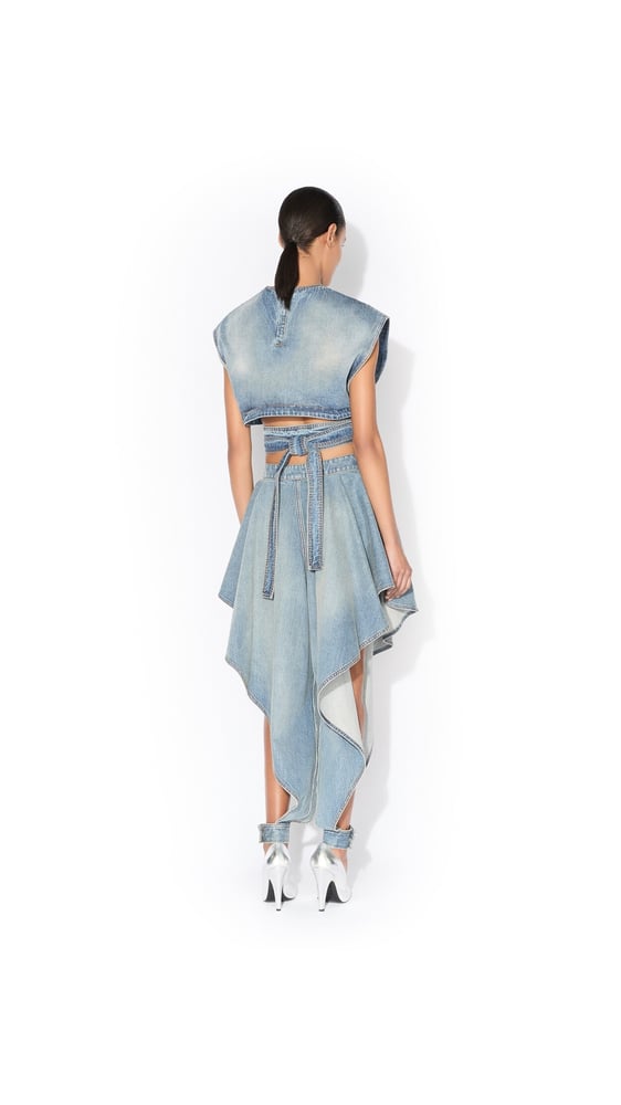 HAUT CEINTURÉ EN DENIM