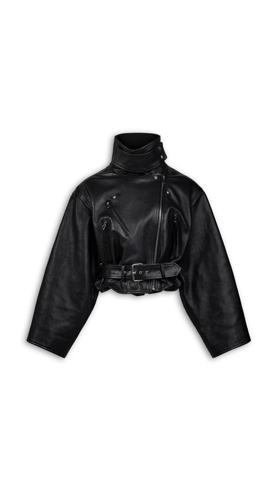 VESTE BIKER SUPERPOSÉE EN CUIR