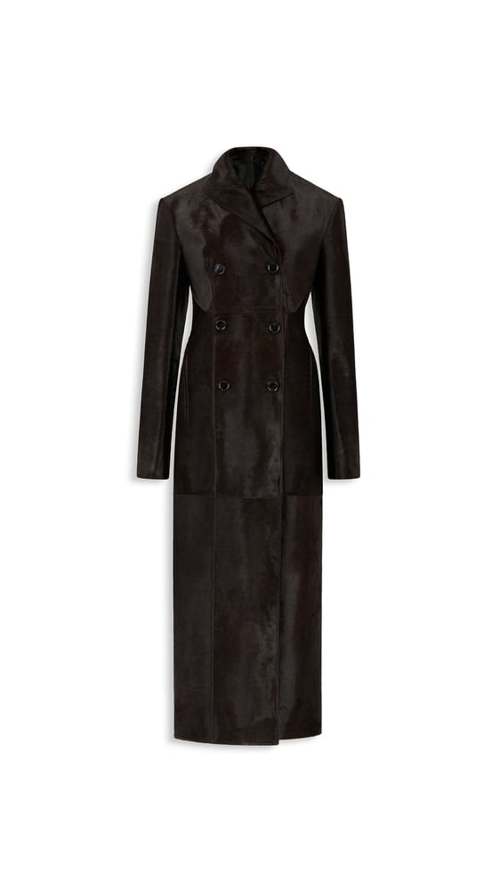 MANTEAU TAILLEUR EN CUIR PONY
