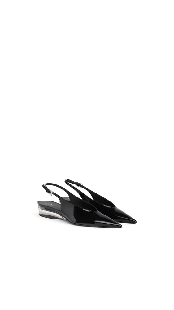 SLINGBACKS À TALON INVISIBLE EN CUIR VERNI