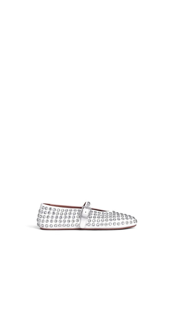 BALLERINES EN CUIR À STRASS