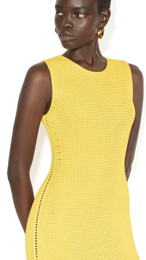ROBE MIDI EN MAILLE GAUFRÉE