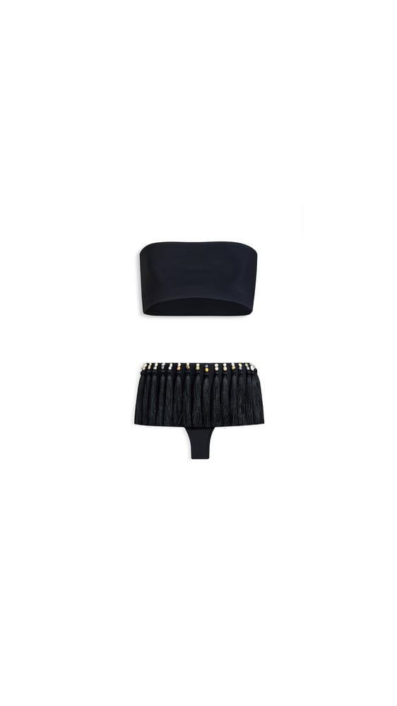 ENSEMBLE BIKINI BANDEAU À POMPONS