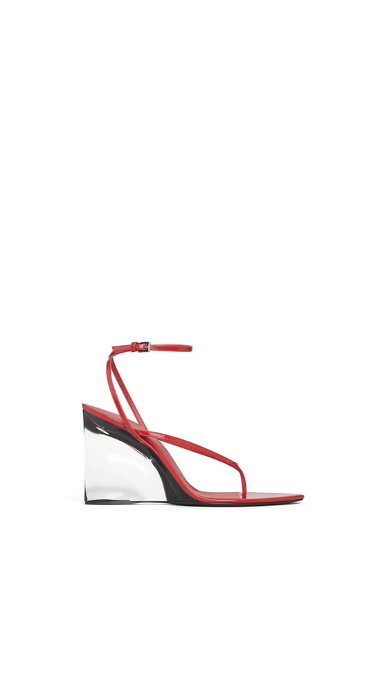 SANDALES à bride INVISIBLE EN CUIR VERNI