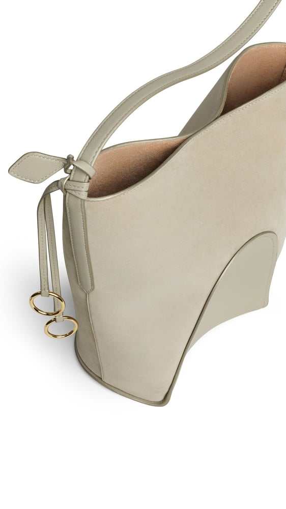 SAC HIP BUCKET SMALL BI-MATIÈRE EN CUIR