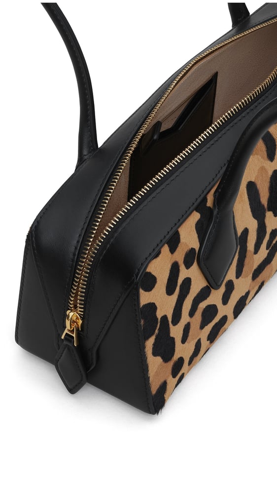 SAC LE TECKEL MEDIUM EN CUIR PONY LÉOPARD