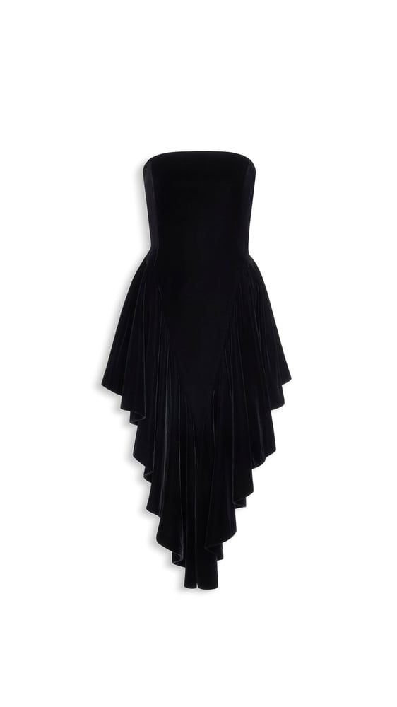 ROBE BUSTIER TRIANGLE EN VELOURS