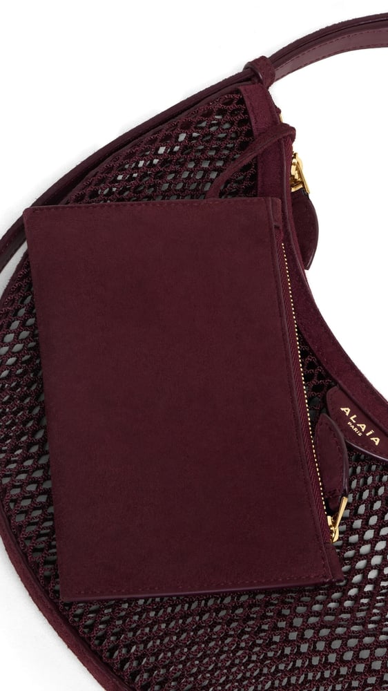 SAC ONE PIECE DEMI LUNE EN RÉSILLE ET SUÈDE