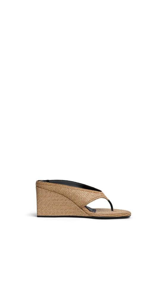 MULES TONG CUBE EN PAILLE TRESSÉE