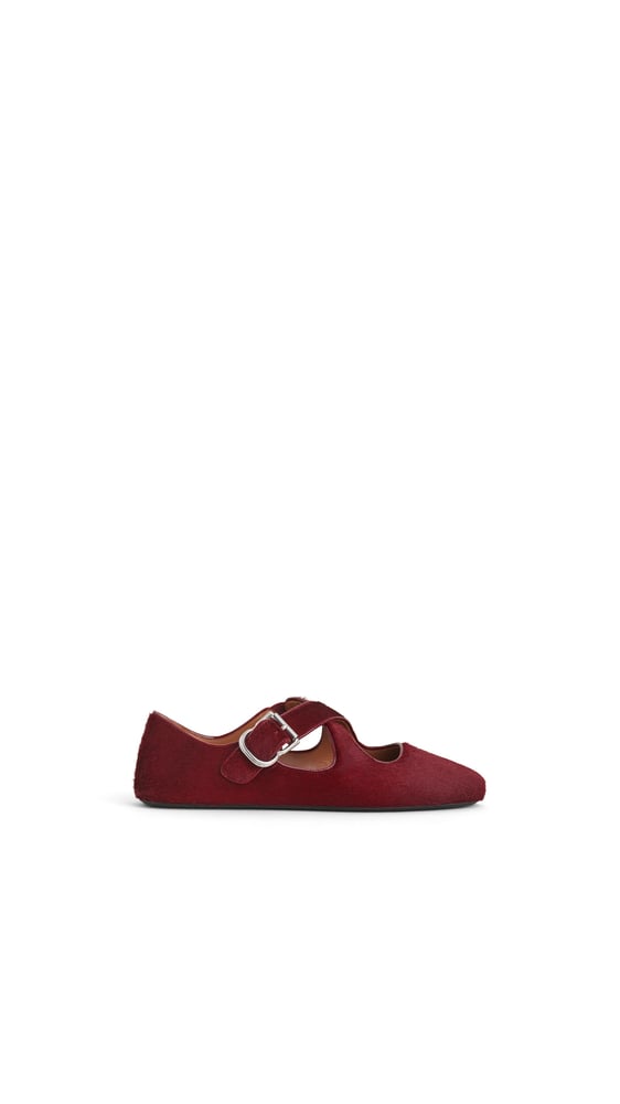 BALLERINES CRISS CROSS EN CUIR EFFET PONY