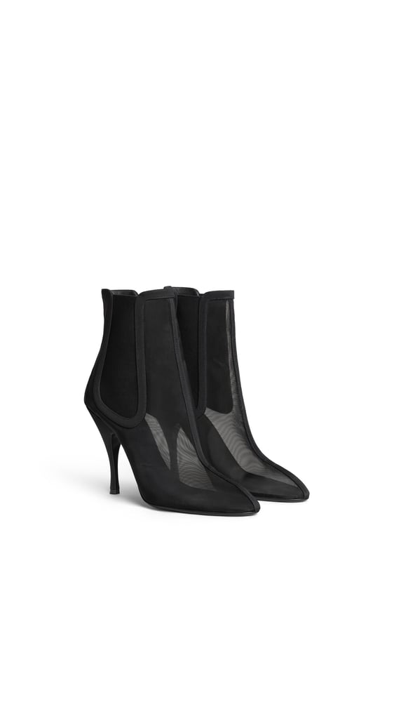 BOTTINES CHELSEA À TALON EN TULLE