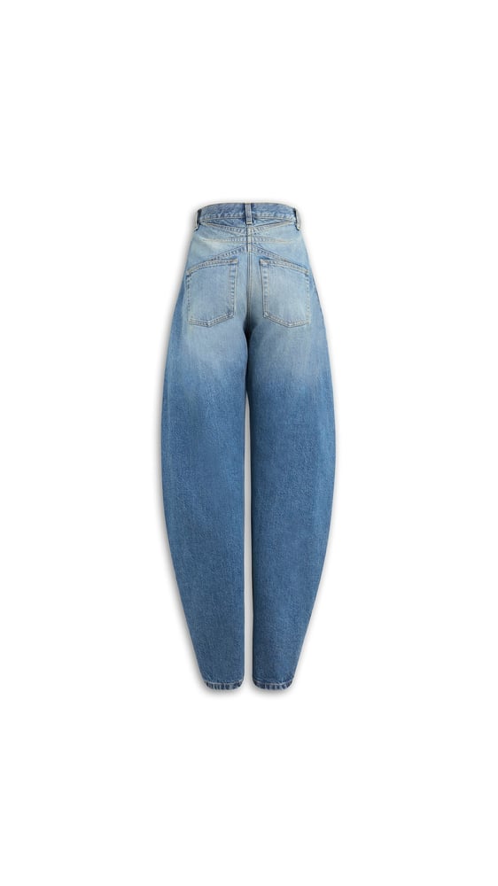 JEAN ROND EN DENIM DÉLAVÉ