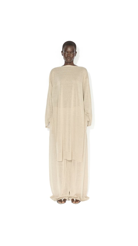 ROBE CAFTAN EN LIN ET SOIE
