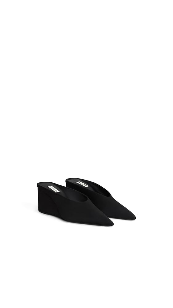 MULES COMPENSEES CUBE EN SUEDE