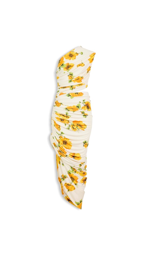 ROBE ASYMÉTRIQUE À IMPRIMÉS