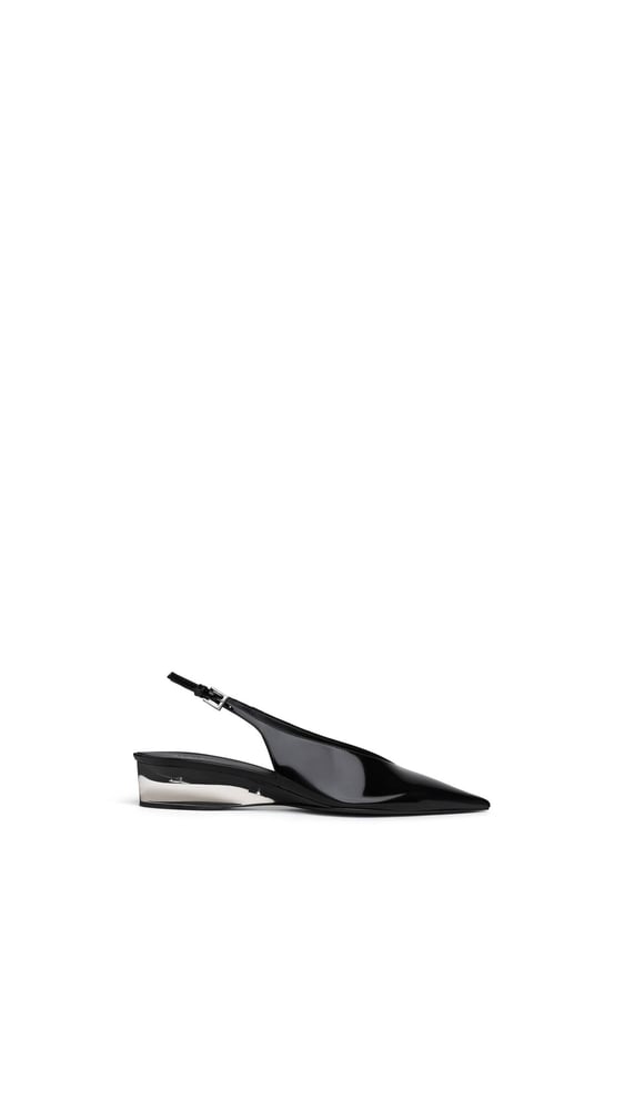 SLINGBACKS À TALON INVISIBLE EN CUIR VERNI