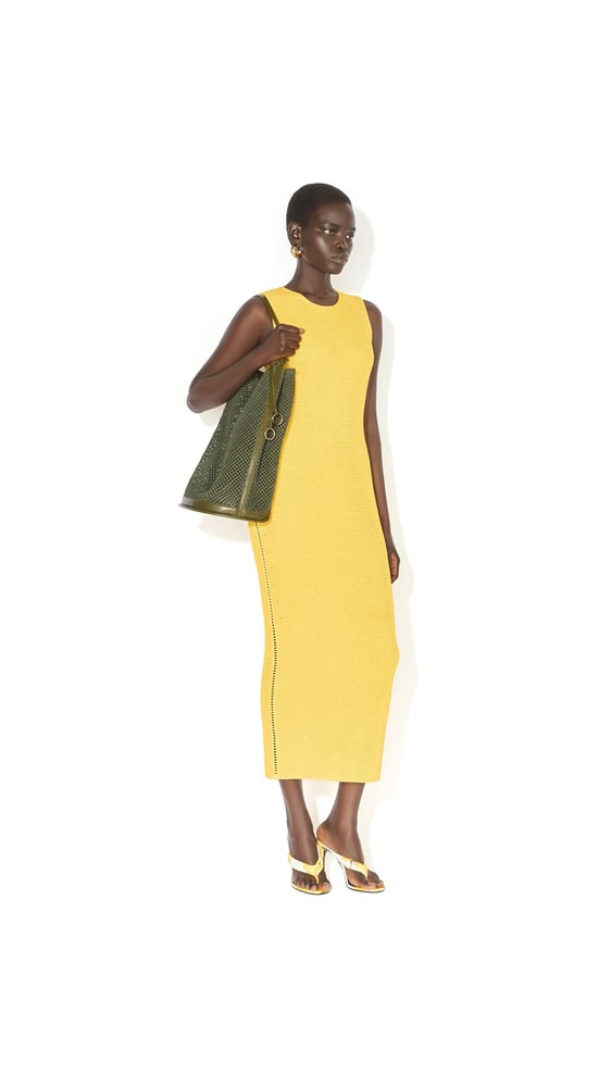 ROBE MIDI EN MAILLE GAUFRÉE