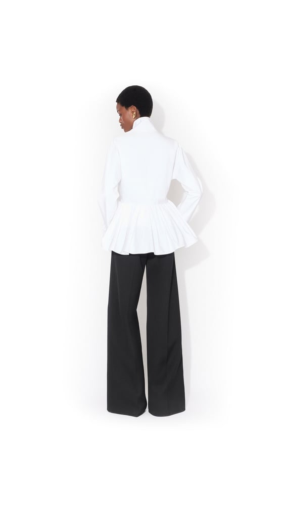 VESTE PÉPLUM EN POPELINE DE COTON