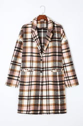 Plaid Button Up Lapel Jacket