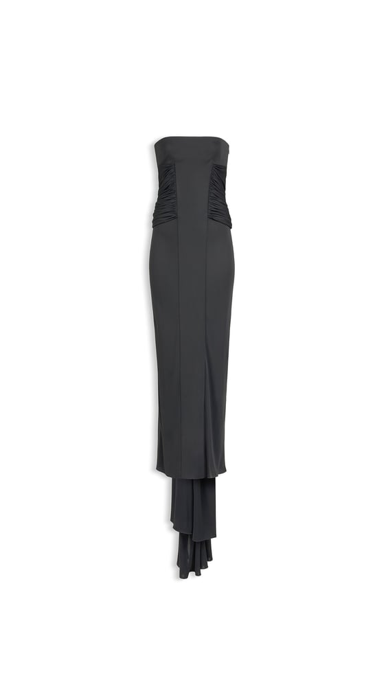 ROBE BUSTIER FLUIDE EN JERSEY
