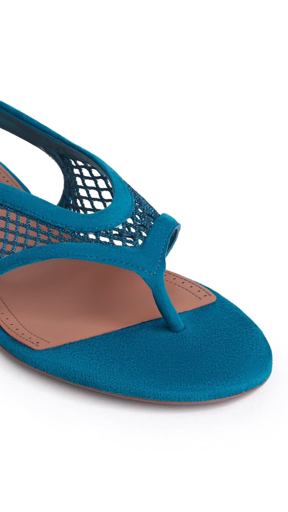 SANDALES TONG EN RÉSILLE ET SUEDE