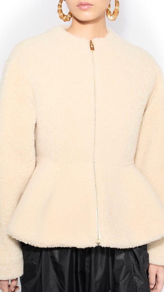 VESTE PÉPLUM EN CUIR